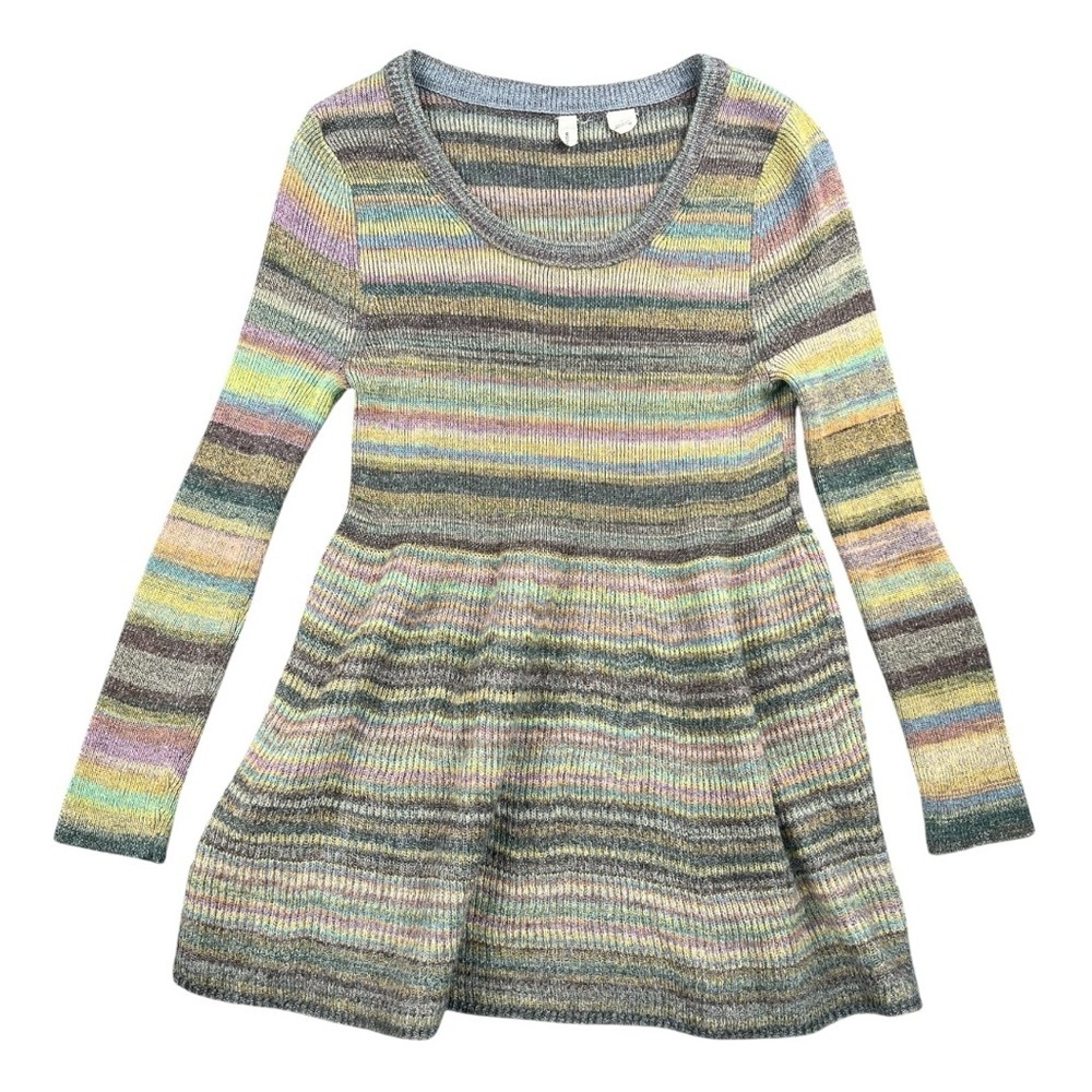 Moth Y2K Fit Space Dye Swing Striped Sweater In Size Small